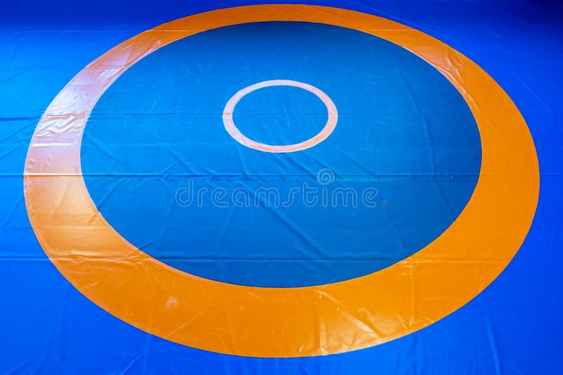 Blank Wrestling Mat Template with Text Space for Customization Stock