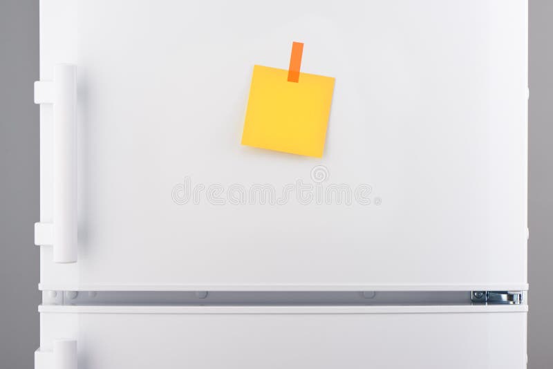 Blank Yellow Paper Note And Orange Sticker On White ...