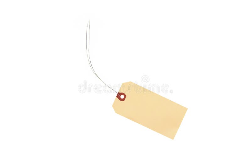Blank yellow tag stock photo