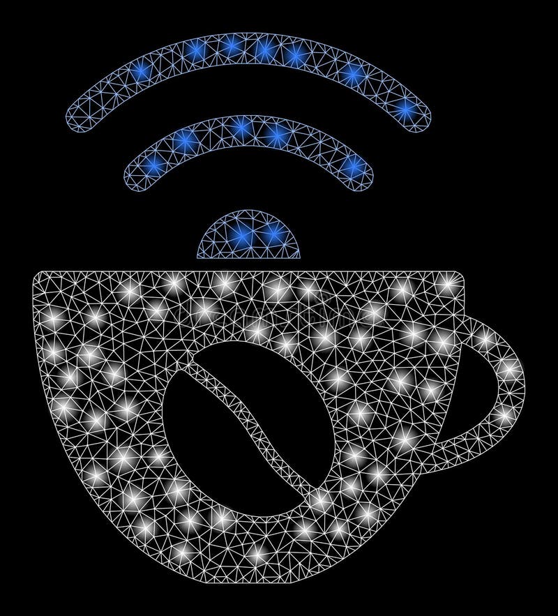 Blanka 2D-kaffekälla med dubbla maskor och plattor stock illustrationer
