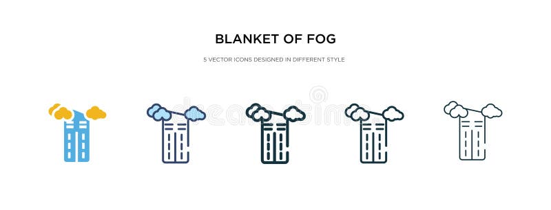 Blanket of fog icon in different style vector illustration. two colored and black blanket of fog vector icons designed in filled,. Outline, line and stroke stock illustration Blanket of fog icon in different style vector illustration. two colored and black blanket of fog vector icons designed in filled,. Outline, line and stroke stock illustration