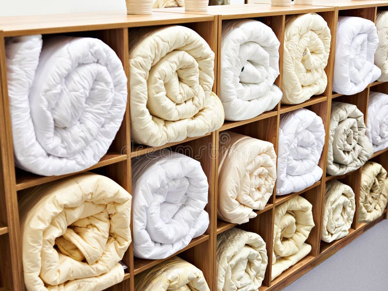 Blankets in Wardrobe Sections Stock Image Image of texture, stack