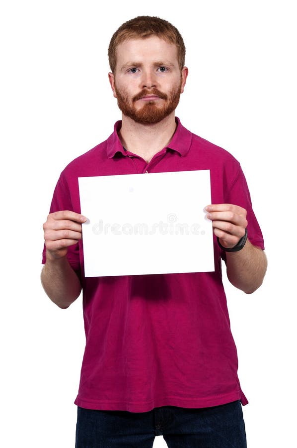 Blankt holdingmanpapper royaltyfri fotografi