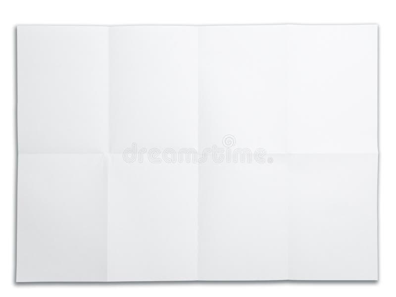 Blankt veck isolerad fläckpapperswhite royaltyfri fotografi