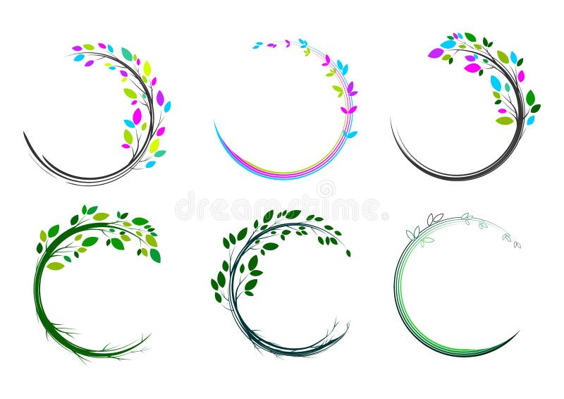 Blattkreislogo, Badekurort, Massage, Gras, Ikone, Anlage, Bildung, Yoga, Gesundheit und Naturkonzeptdesign Blattkreislogo, Badekurort, Massage, Gras, Ikone, Anlage, Bildung, Yoga, Gesundheit und Naturkonzeptdesign