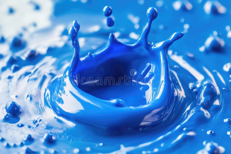 Blau Flüssigkeit mit Krone stock abbildung
