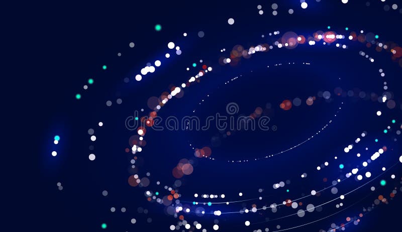 Blau leuchtender Linien mit verblassendem Blitzeffekt. Abstrakter Lichteffekt für Spieldesign und Webdesign. Vector lizenzfreie abbildung