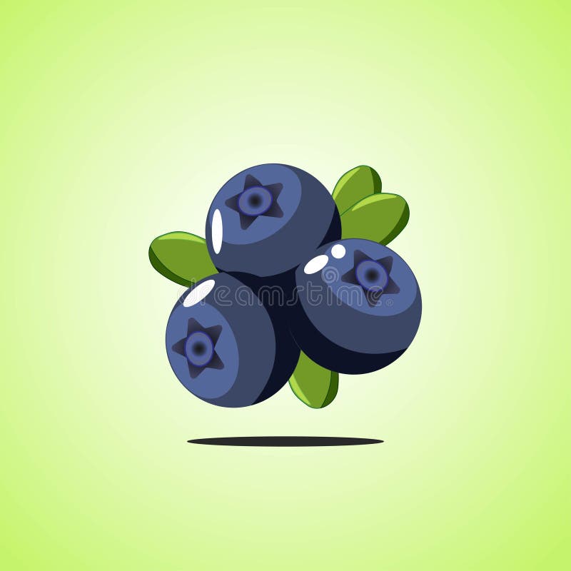 Blaubeerikone lokalisiert auf grünem Hintergrund Bunte Karikaturfruchtikone stock abbildung Blaubeerikone lokalisiert auf grünem Hintergrund Bunte Karikaturfruchtikone stock abbildung