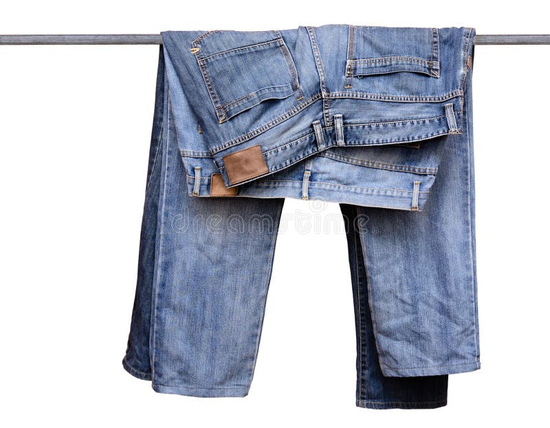 Blaue Baumwollstoffhosen lizenzfreie stockfotografie Blaue Baumwollstoffhosen lizenzfreie stockfotografie