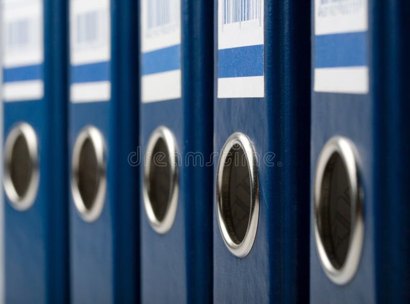 Blaue Dateifaltblätter stockfotografie Blaue Dateifaltblätter stockfotografie