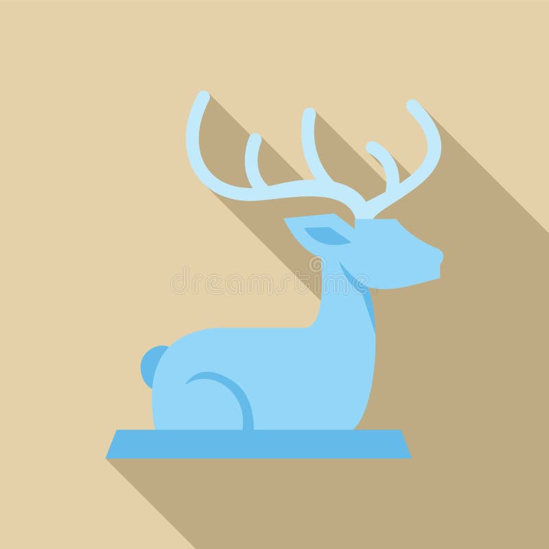 Blaue Hirschstatue auf Steinsockel lizenzfreie abbildung