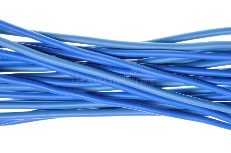 Blaue Stromkabelzeilen lizenzfreie stockfotografie Blaue Stromkabelzeilen lizenzfreie stockfotografie