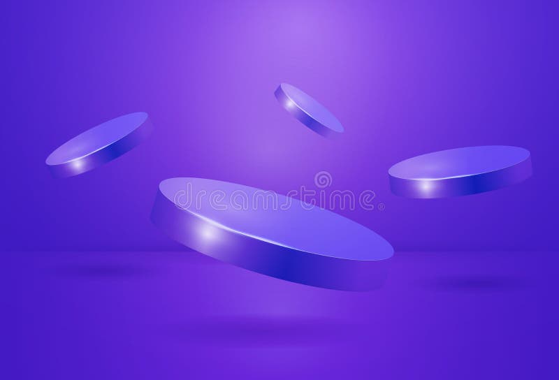 Blaue Ständer-Produktpodium leere Flugplattform. Rendering der Podestbühne oder Szene minimale Studio. modern lizenzfreie abbildung