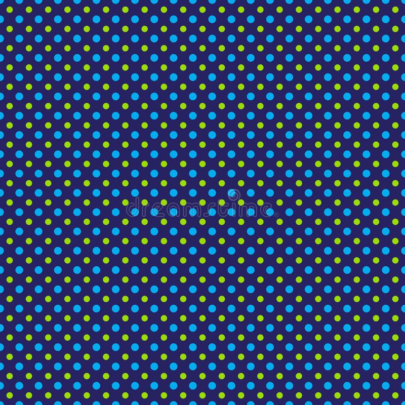 Blaue und hellgrüne große und kleine Tupfen auf blauem Hintergrund stock abbildung