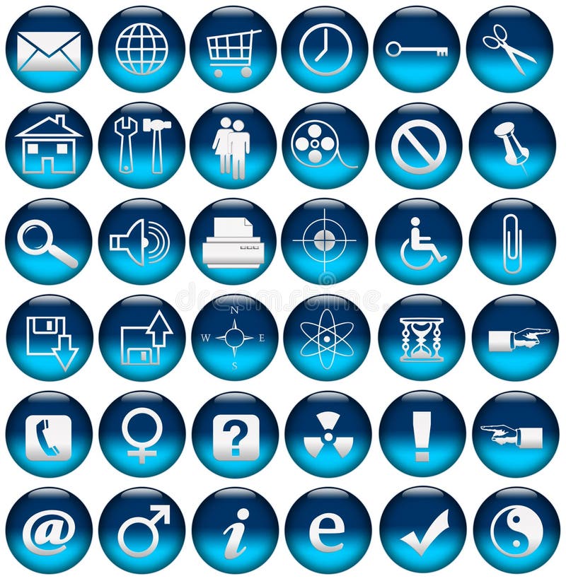 Blaue Web-Ikonen/Tasten lizenzfreie abbildung Blaue Web-Ikonen/Tasten lizenzfreie abbildung
