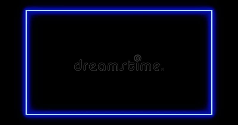 blauen Neongrenze mithilfe des glühenden Licht der Zusammenfassung macht Rahmen- 4k