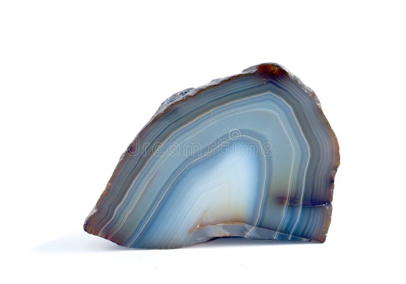 Polished side of the Blue agate crystal stone. Polished side of the Blue agate crystal stone