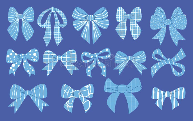 Blauer Bugband. isolierte strukturierte elegante, gürtelförmige ästhetische Elemente. Vektorgrafik. trendig vektor abbildung