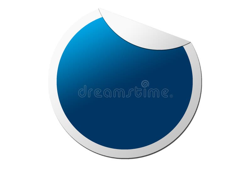 Blauer digitaler Aufkleber der Kreisform für Anmerkungen stock abbildung Blauer digitaler Aufkleber der Kreisform für Anmerkungen stock abbildung