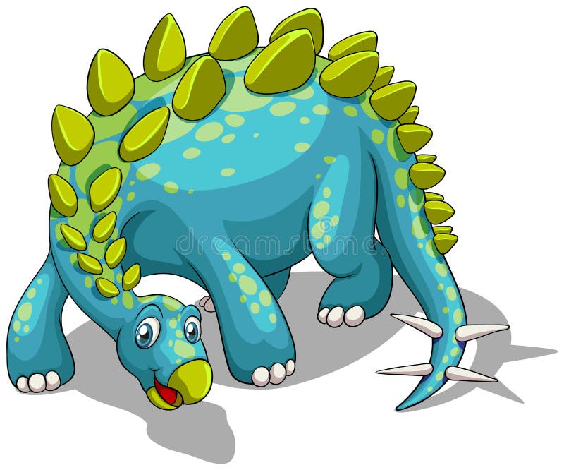 Blauer Dinosaurier mit Spitzenendstück lizenzfreie abbildung Blauer Dinosaurier mit Spitzenendstück lizenzfreie abbildung