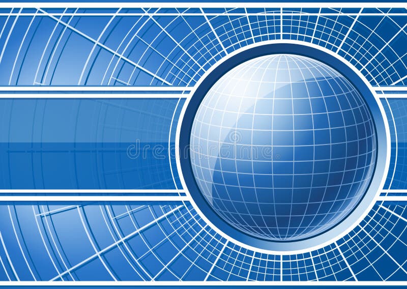 Blauer Hintergrund mit Kugel stock abbildung Blauer Hintergrund mit Kugel stock abbildung