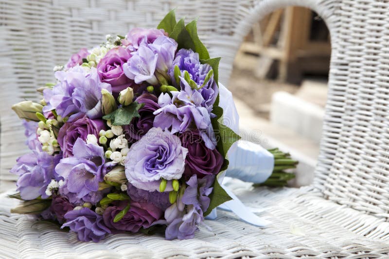 Blauer Hochzeitsblumenstrauß lizenzfreie stockbilder Blauer Hochzeitsblumenstrauß lizenzfreie stockbilder