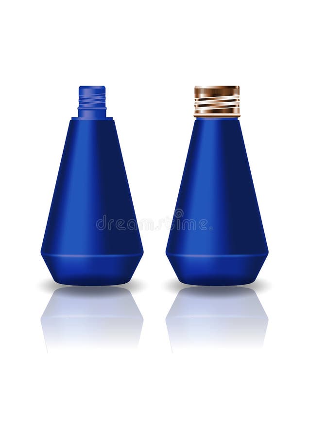 Blauer blauer Kosmetikbehälter mit Schraubdeckel für Schönheitsmittel oder gesundes Produkt stock abbildung