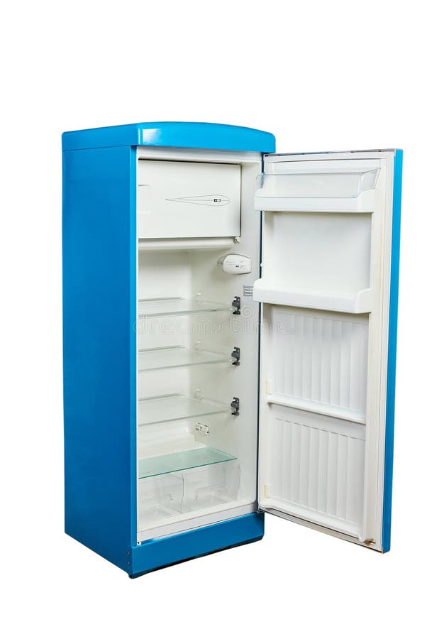 Blauer Kühlschrank des Weinleseentwurfs - Schauer-Kasten