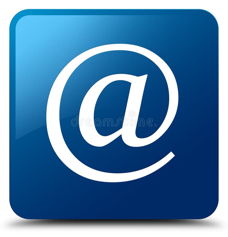 Blauer quadratischer Knopf E-Mail-Adresse Ikone vektor abbildung Blauer quadratischer Knopf E-Mail-Adresse Ikone vektor abbildung