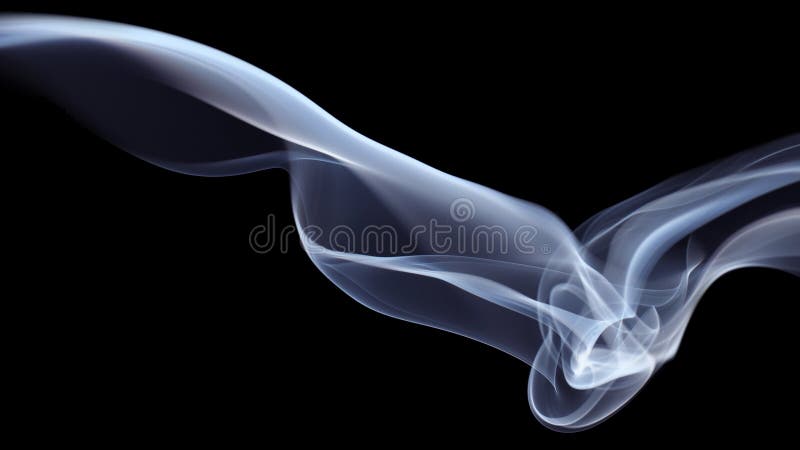 Blauer Rauch auf schwarzem Hintergrund stockfoto