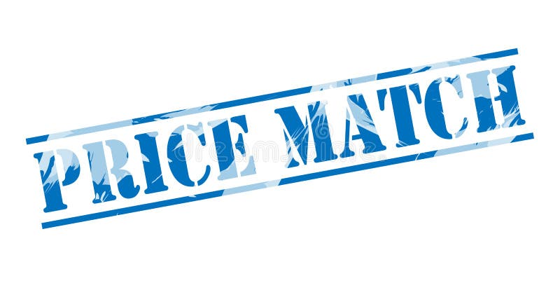 Blauer Stempel des Preismatches lizenzfreie abbildung