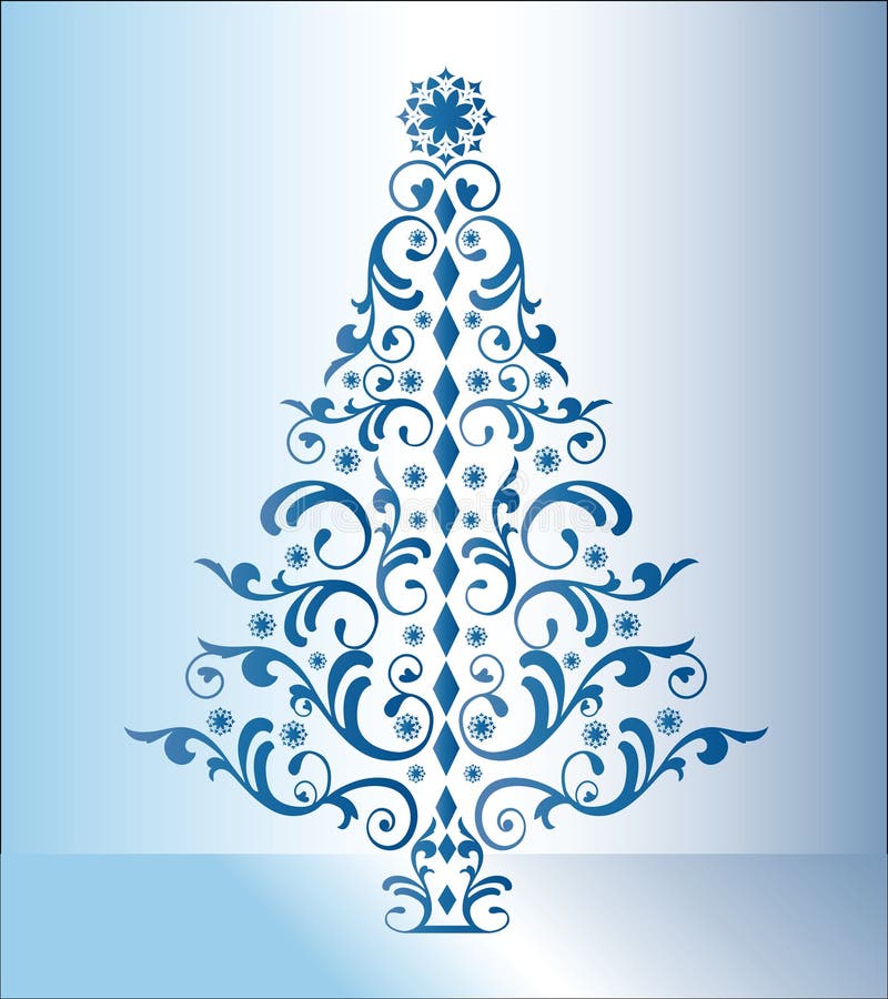 Blauer Weihnachtsbaum stock abbildung Blauer Weihnachtsbaum stock abbildung