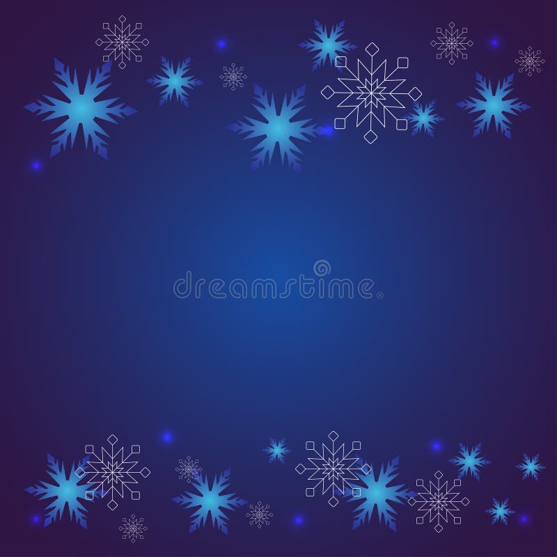 Blauer Weihnachtshintergrund mit verschiedenen Schneeflocken. Vektorgrafik vektor abbildung