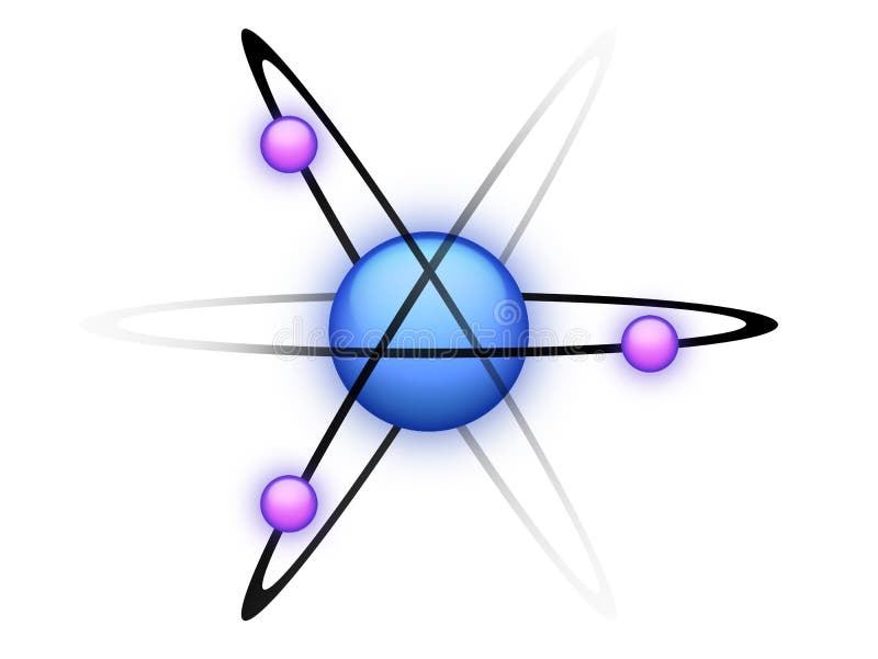 Blaues Atom lizenzfreie abbildung