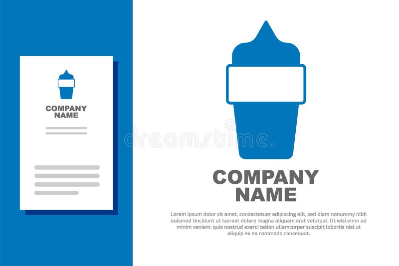 Blaues Eis in Waffel-Kegel-Symbol auf weißem Hintergrund isoliert. süßes Symbol. Logo-Design-Template. Vektor vektor abbildung