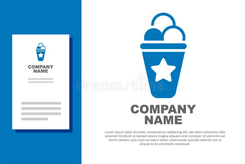 Blaues Eis in Waffelkegel, isoliert auf weißem Hintergrund. süßes Symbol. Element für das Design des Logos. Vektor vektor abbildung