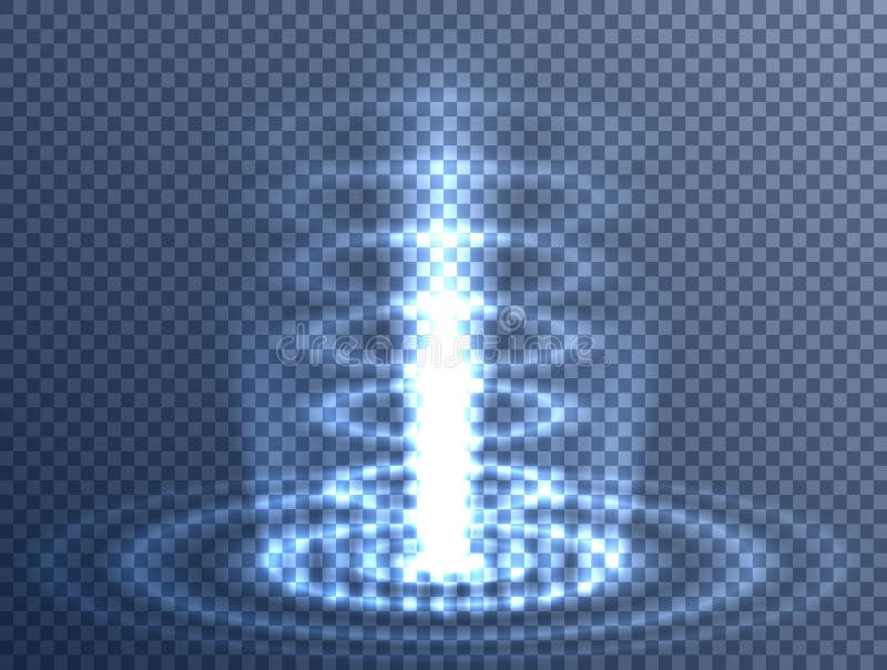 Blaues Energieportal mit transparentem Hintergrund. Futuristischer Lichtvortex mit kreisförmigem Rippeneffekt. Perfekt für Scifi vektor abbildung
