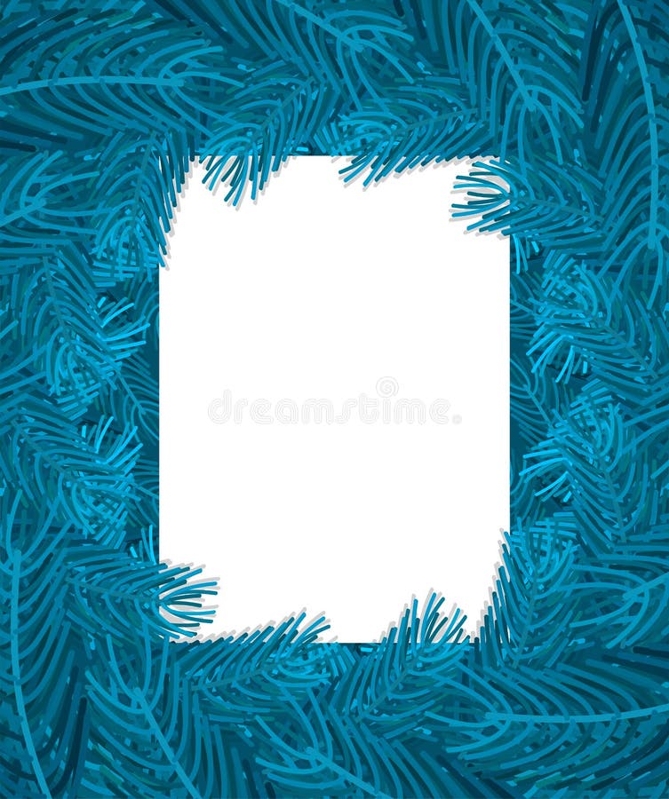 Blaues Feld Niederlassungen des Weihnachtsbaums Weihnachtshintergrundniederlassung von PU stock abbildung Blaues Feld Niederlassungen des Weihnachtsbaums Weihnachtshintergrundniederlassung von PU stock abbildung