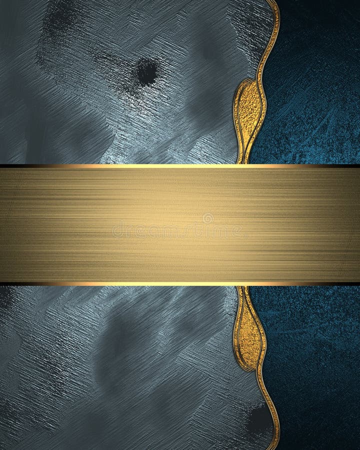 Blaues Gestaltungselement mit einer Goldplatte Element für Entwurf Schablone für Entwurf kopieren Sie Raum für Anzeigenbroschüre lizenzfreie stockfotografie
