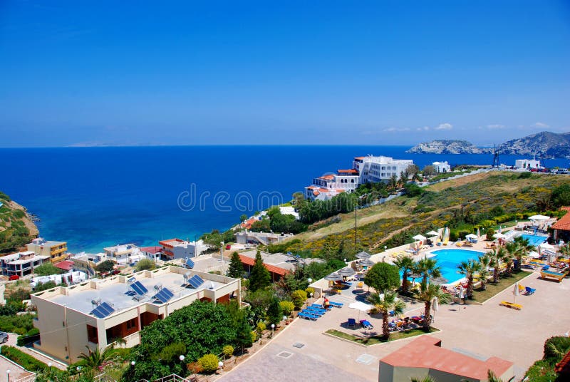 Blaues Meer im Hotel in Aghia Pelagia (Kreta), Griechenland