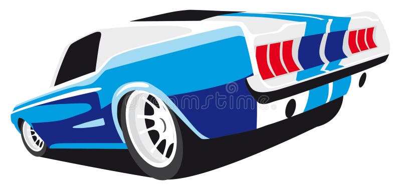 Blaues Muskelauto vektor abbildung Blaues Muskelauto vektor abbildung