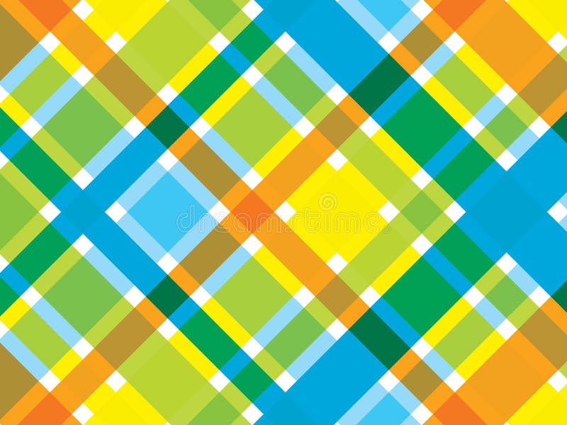 Blaues orange Plaid des Retro- Strandes lizenzfreie abbildung