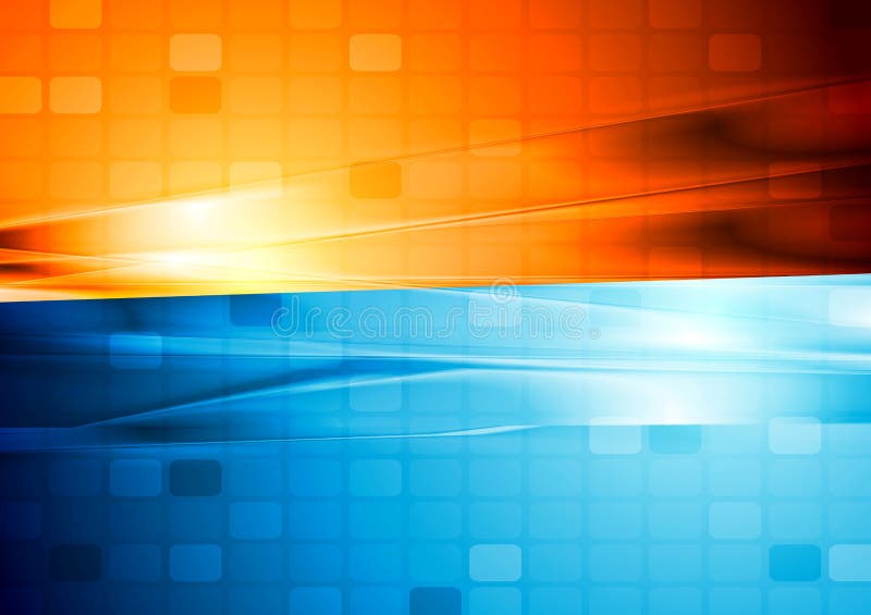 Blaues und orange abstraktes Technologiedesign vektor abbildung