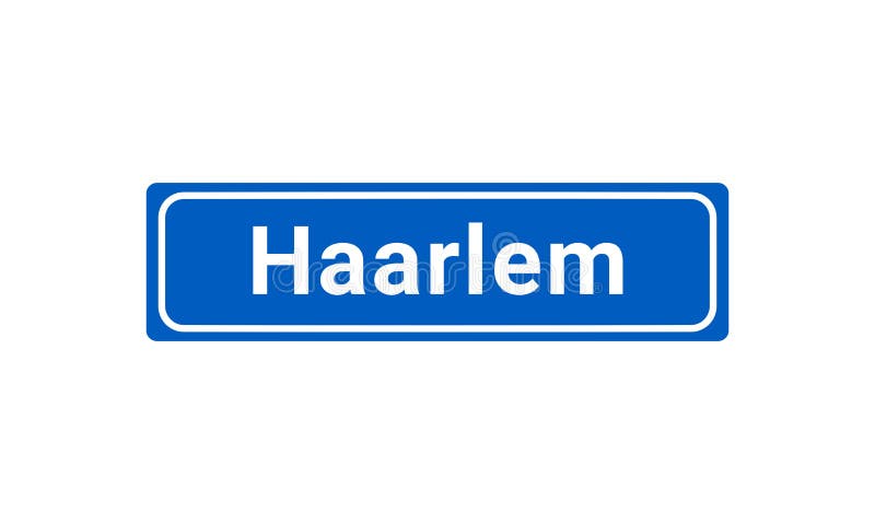 Blaues und weißes Stadt-Zeichen von Haarlem
