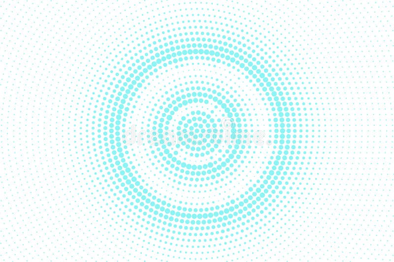 Blaues Weiß punktiertes Halbton Vector Abbildung mit Platz für Text oder Zeichen Punktierte Steigung des konzentrischen Kreises vektor abbildung