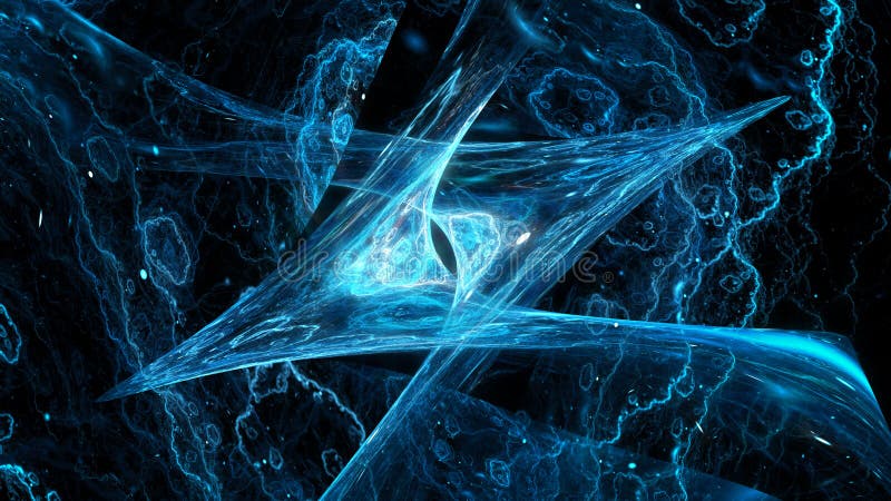 Blauglühende fraktale Quantentechnologie vektor abbildung