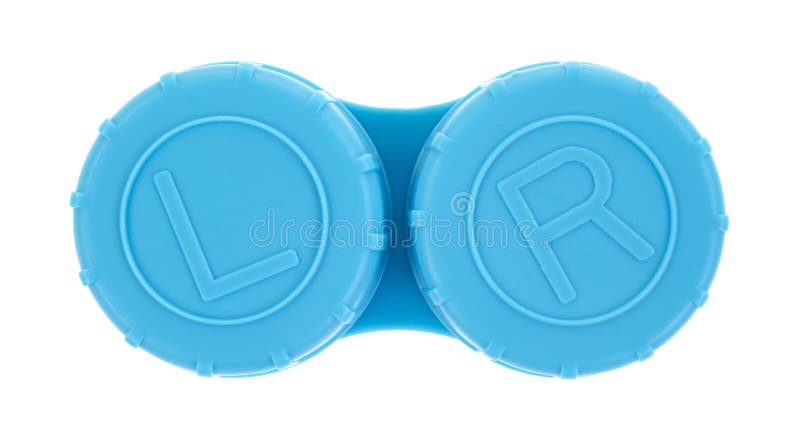Blauw contactlensgeval stock afbeelding Blauw contactlensgeval stock afbeelding