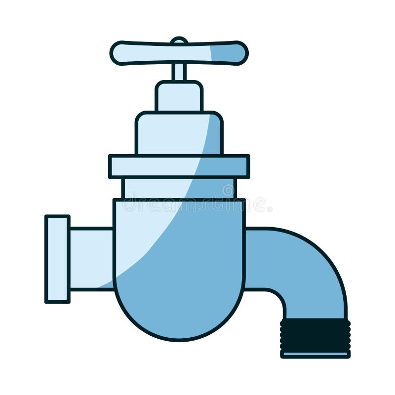 Blauw die silhouet van tapkraanpictogram in de schaduw stellen royalty-vrije illustratie Blauw die silhouet van tapkraanpictogram in de schaduw stellen royalty-vrije illustratie