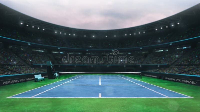 Professional tennis sport 3D illustration background. Professional tennis sport 3D illustration background