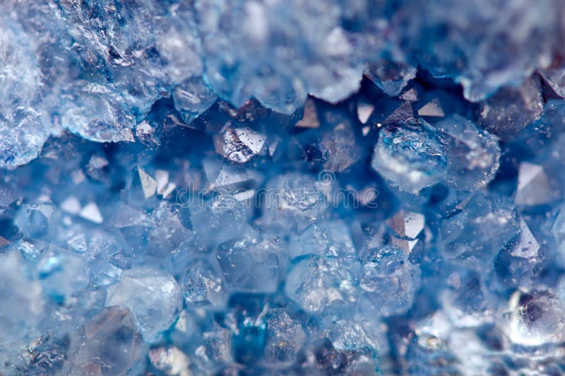 Blauw kristallenagaat SiO2 Macro royalty-vrije stock foto's Blauw kristallenagaat SiO2 Macro royalty-vrije stock foto's